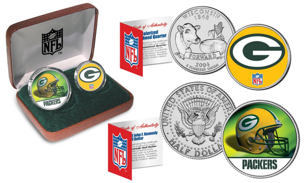 Green Bay Packers - Half Dollar Coin (600x600), Png Download