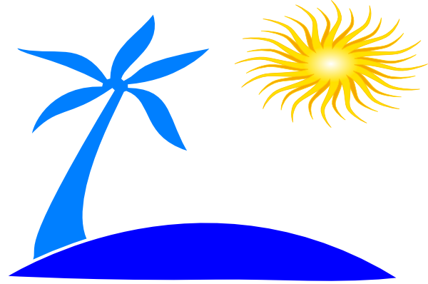 Beach Palm Tree Clip Art 8872 Hd Wallpapers Background - Palm Tree And Beach Logo (600x398), Png Download