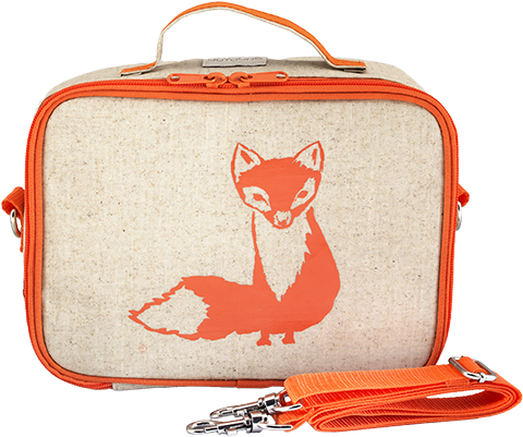 So Young Raw Linen Orange Fox Lunch Box - So Young Lunch Boxes (480x430), Png Download