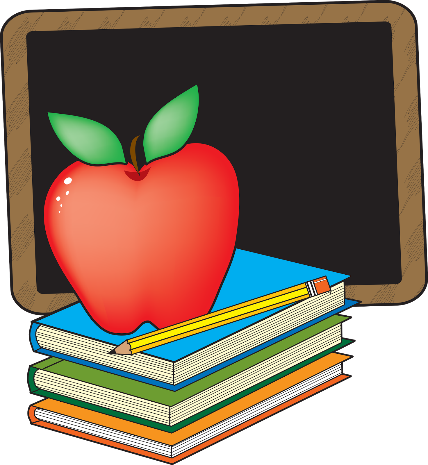 60 Free Apple Clipart For Teachers Images Black And - Clip Art Chalk Board (736x800), Png Download