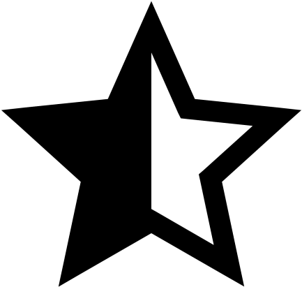 Free Png Black Star Png Images Transparent - Half Star Icon Png (480x480), Png Download