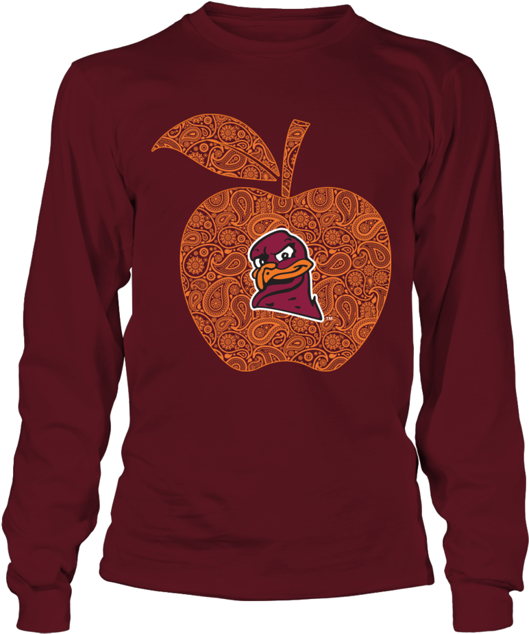 Teacher Apple Flag Virginia Tech Hokies Shirt - Hurricane Heart (1000x1000), Png Download