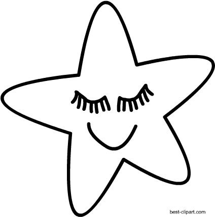 Black And White Sleeping Star Clip Art - Do You Remember (450x450), Png Download