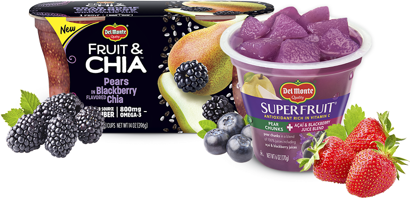 Berries And More - Del Monte Fruit And Chia (900x393), Png Download