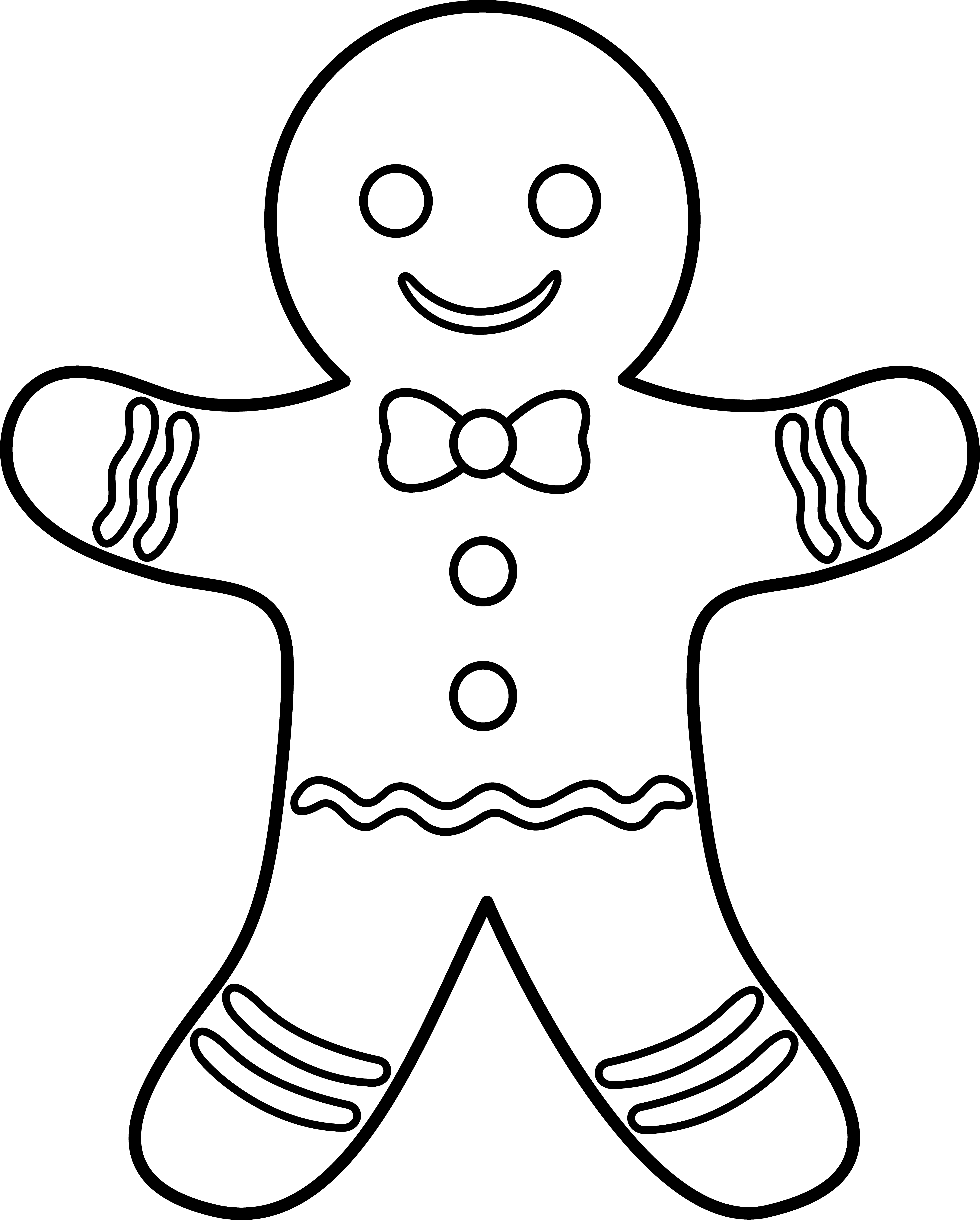 Clip Art Royalty Free Download Inspirational Coloring - Gingerbread Man Clipart Black And White (5208x6484), Png Download
