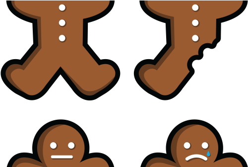 Illustration Cameron Giles Man - Eaten Gingerbread Man Png (590x335), Png Download