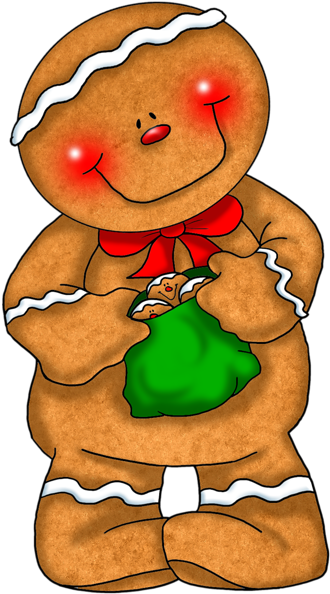 Gingerbread Man Gallery Free Clipart Pictures - Gingerbread Boy & Girl Clipart (338x600), Png Download