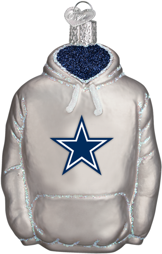 Dallas Cowboys Hoodie Ornament - Old World Christmas Detroit Lions Hoodie Glass Blown (387x387), Png Download