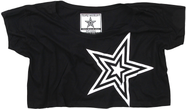 Women's Black Crop With White Star - Dirty Couture Shirts (400x400), Png Download