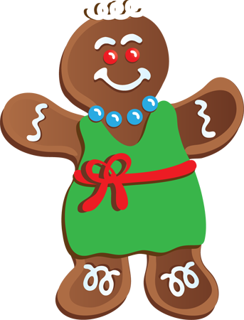 I - Gingerbread Man Clip Art (343x450), Png Download