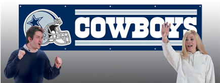 Dallas Cowboys Banner Flag - Seattle Seahawks 8ft Embroidered Banner Flag House/tailgate (434x434), Png Download