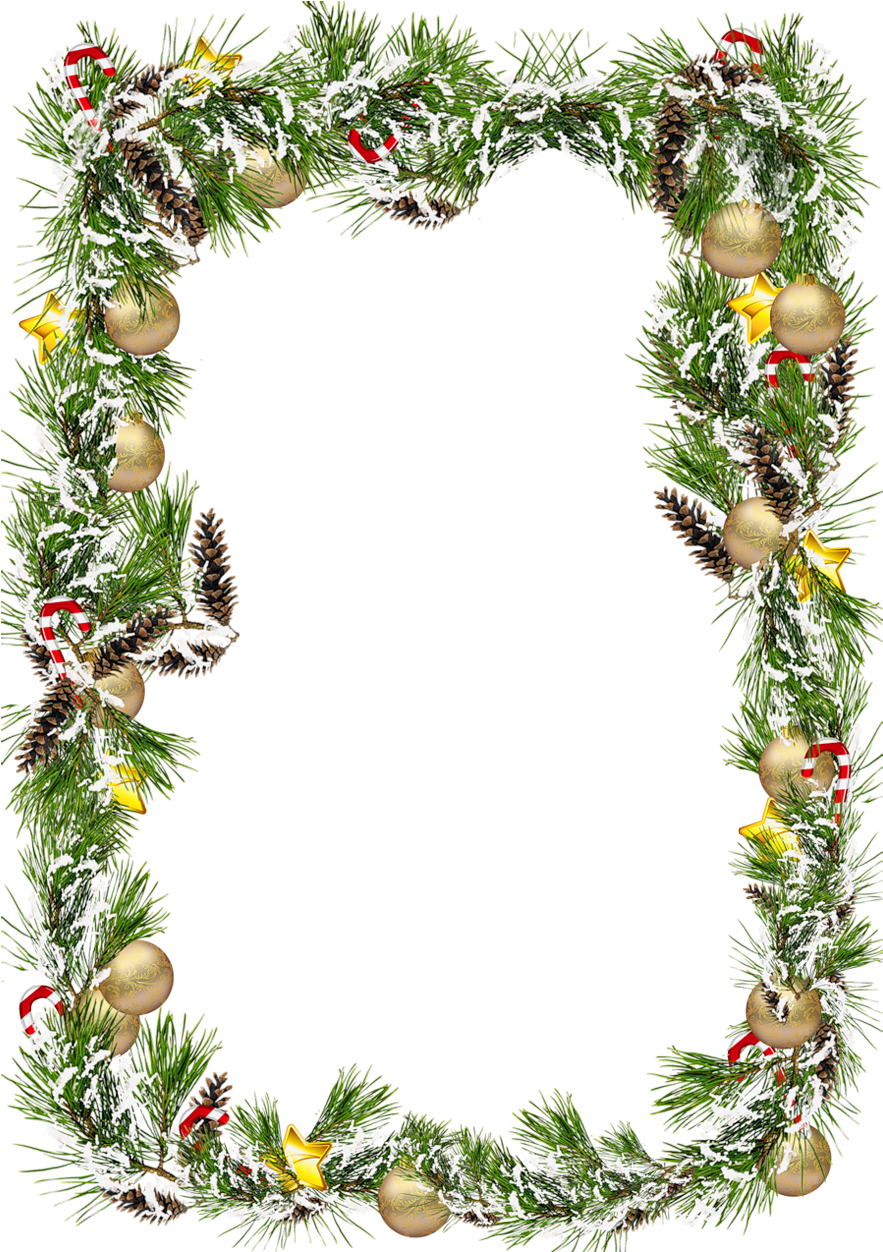 Pine Cone Png Download - Christmas Frame Border Png (900x1258), Png Download