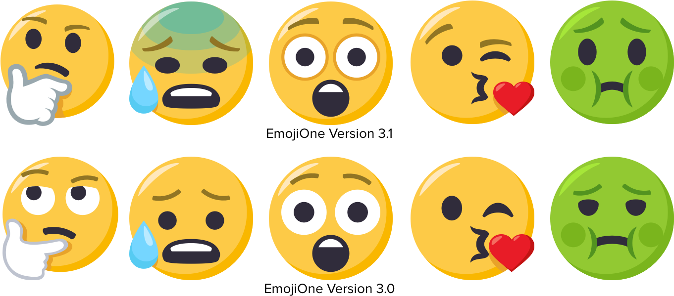 Smileys Feature Updated Eyes And General Styles - Emoji One Png (1400x600), Png Download