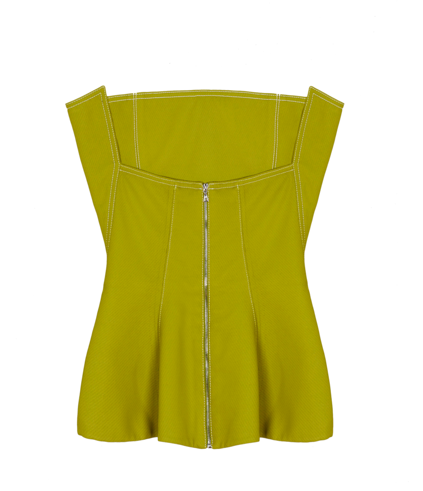 Corset In Green Viscose Twill - Blouse (1365x2048), Png Download