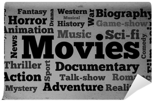 Movies Word Cloud On Old Tv Screen Background Wall - Bromley Mountain (400x400), Png Download