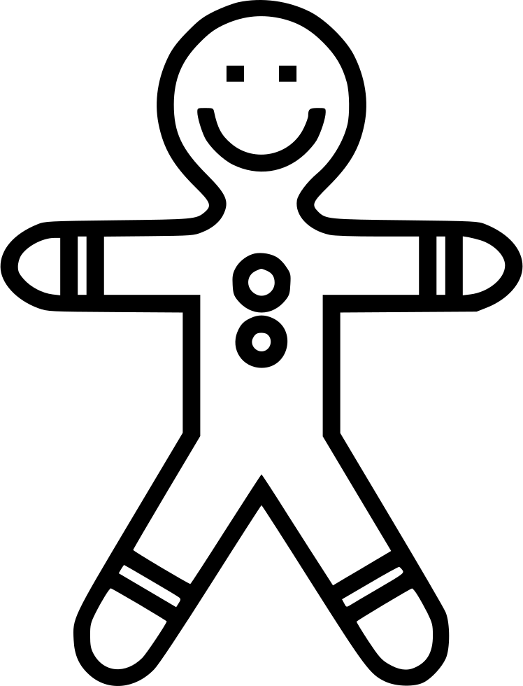 Gingerbreadman - - Galleta De Jengibre Para Dibujar (748x980), Png Download