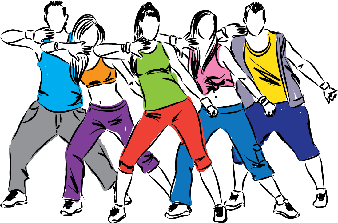 Zumba Dancers Illustration - Dance Clipart (1151x842), Png Download