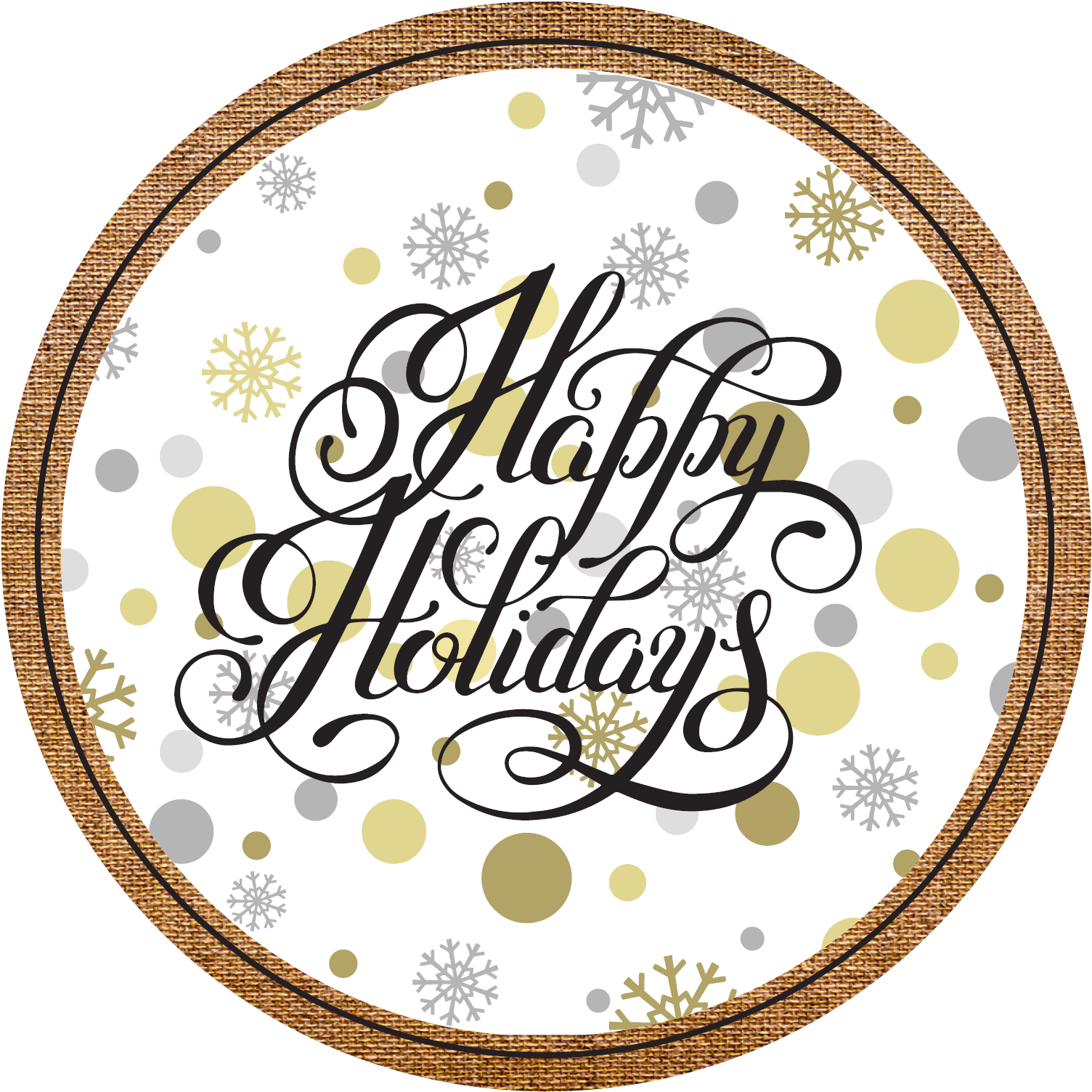 Popcorn Gift Tin - Happy Holidays Calligraphy (1575x1575), Png Download