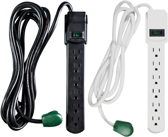 6 Outlet Surge Protector - Go Green 6-outlet Surge Protector (white, 6') (750x750), Png Download