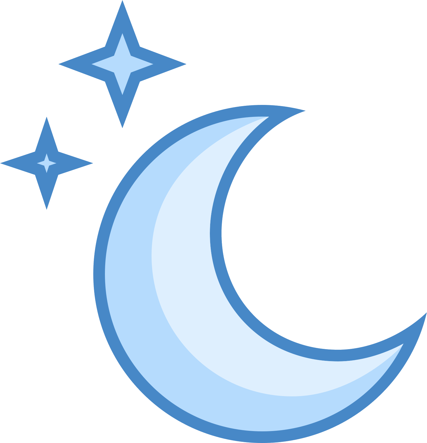 Moon And Stars Icon - Moon Flat Icon Png (1600x1600), Png Download