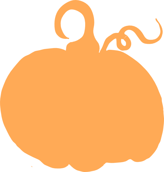 Light Orange Pumpkin Sihouette Clip Art At Clker - Silhouette Pumpkin Clip Art (570x597), Png Download
