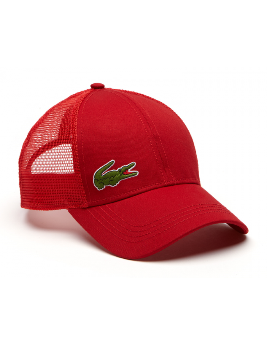 Lacoste Hat - Trucker Cap - Red - Lacoste Trucker Hat (900x1163), Png Download