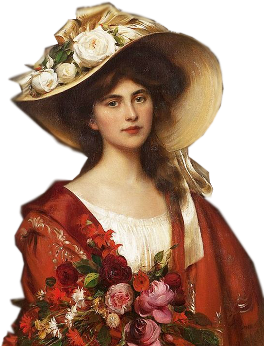 Woman Vintage - Old Paintings Of Women (553x768), Png Download