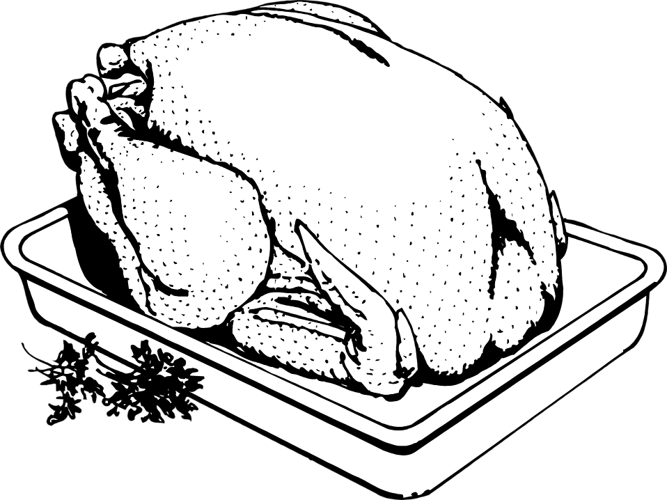 Download Vector Royalty Free Download Muscle Silhouette - Thaw Turkey Drawing (958x718), Png Download