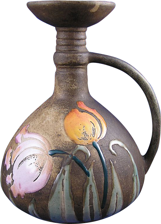 Amphora Austria Arts & Crafts "florina" Enameled Tulips - Handicraft (827x827), Png Download