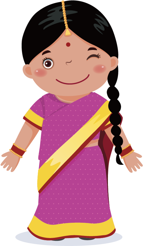 Graphic Royalty Free Download Black Baby Girl Clipart - Niña De India Animado (1000x1000), Png Download