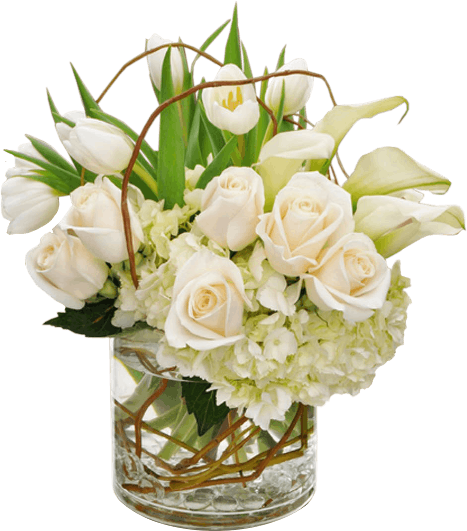 New Year Floral Arrangement White (950x1140), Png Download