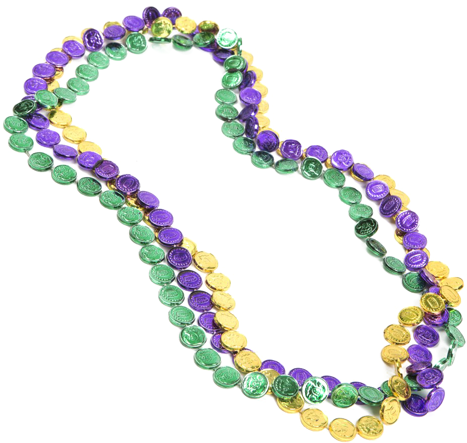 Beads Png Free Download - Mardi Gras Coin Bead Necklaces (1000x1000), Png Download