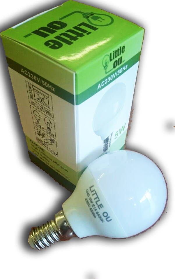 Little Ou 5watt Golfball - Compact Fluorescent Lamp (601x956), Png Download