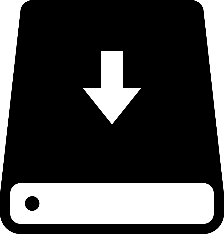 Arrow Pointing Down - Secure Hard Drive Icon (938x980), Png Download