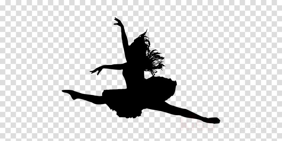 Ballerina Leaping Black Silhouette Png Clipart Ballet - Clip Art (900x450), Png Download