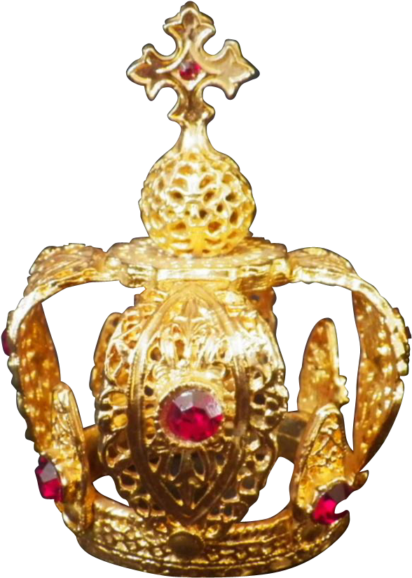 Vintage Jeweled Crown For Religious Statue Or Doll - Crown Png Rubylane (822x822), Png Download