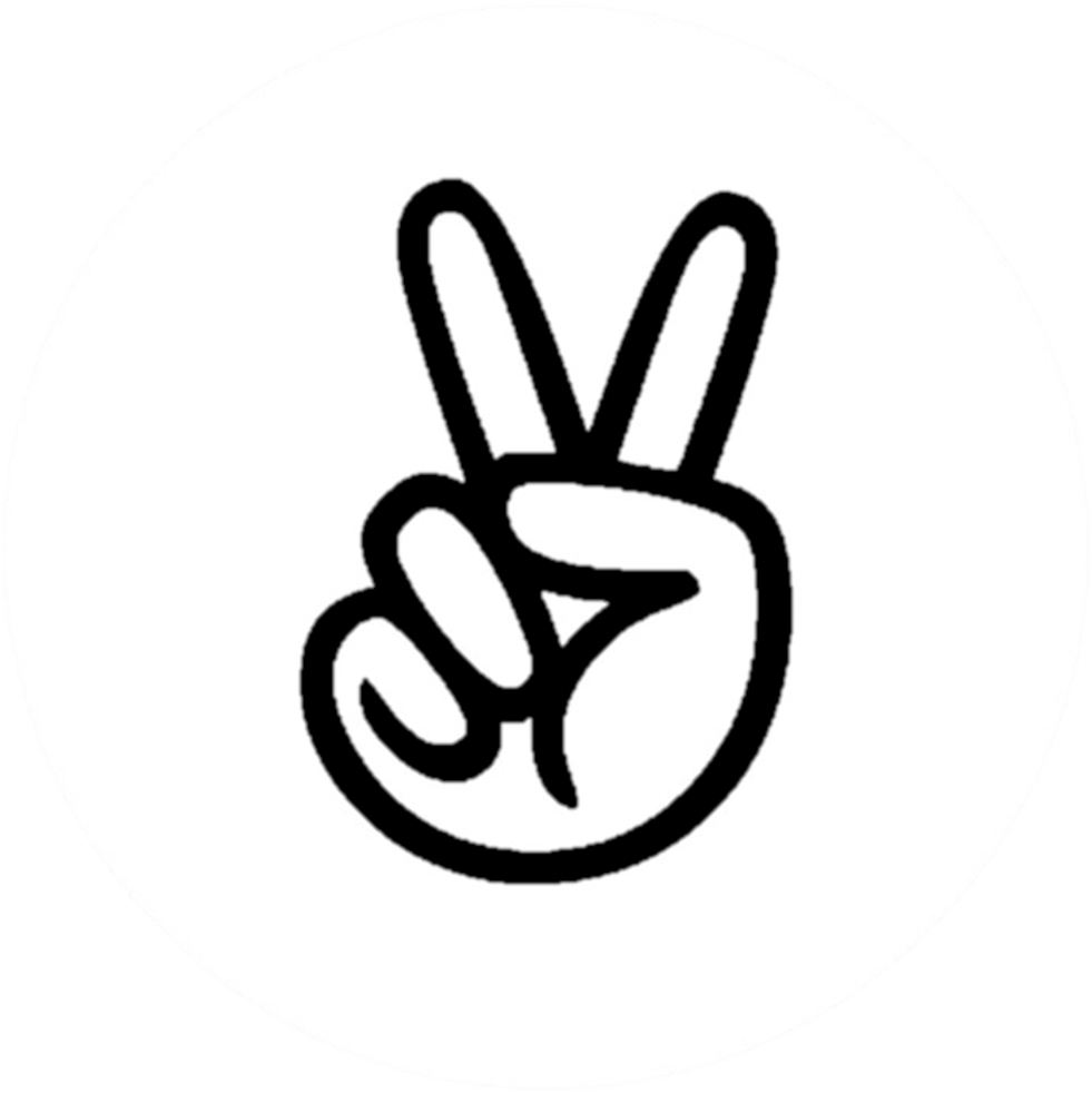 Facebook Linkedin Angellist - Peace Sign Fingers Outline (1125x1125), Png Download
