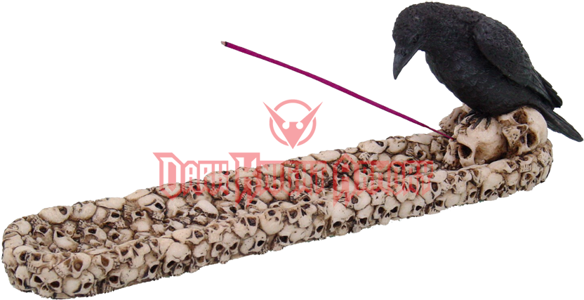 Raven On Skulls Incense Burner - Nemesis Now Raven Skull Incense Holder (850x850), Png Download