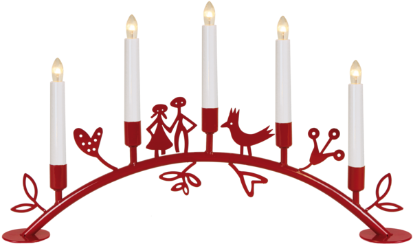 Candlestick Eden - Star 5-light Eden Bow Candlestick, White (600x600), Png Download
