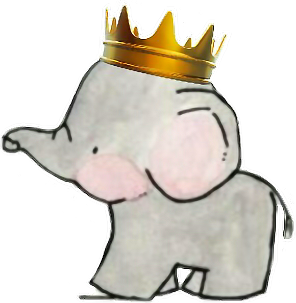 Elephant Baby Babyelephant Crown Prince Vector Black - Family Of Elephants Cartoon (580x594), Png Download