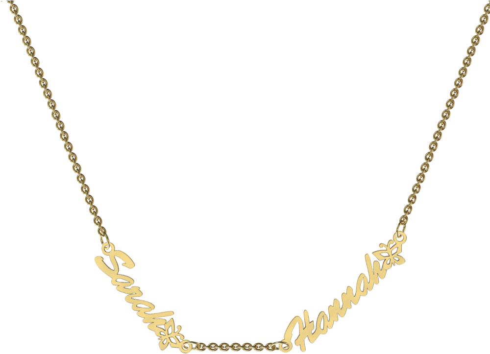 Double Mini Name Necklace - Necklace (1000x1000), Png Download