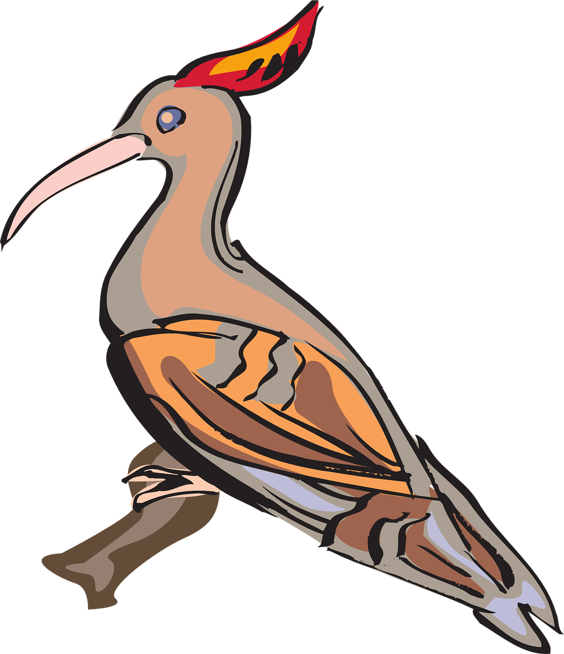 Bird Branch Wings Beak Feathers Png Image - Clip Art (1103x1280), Png Download