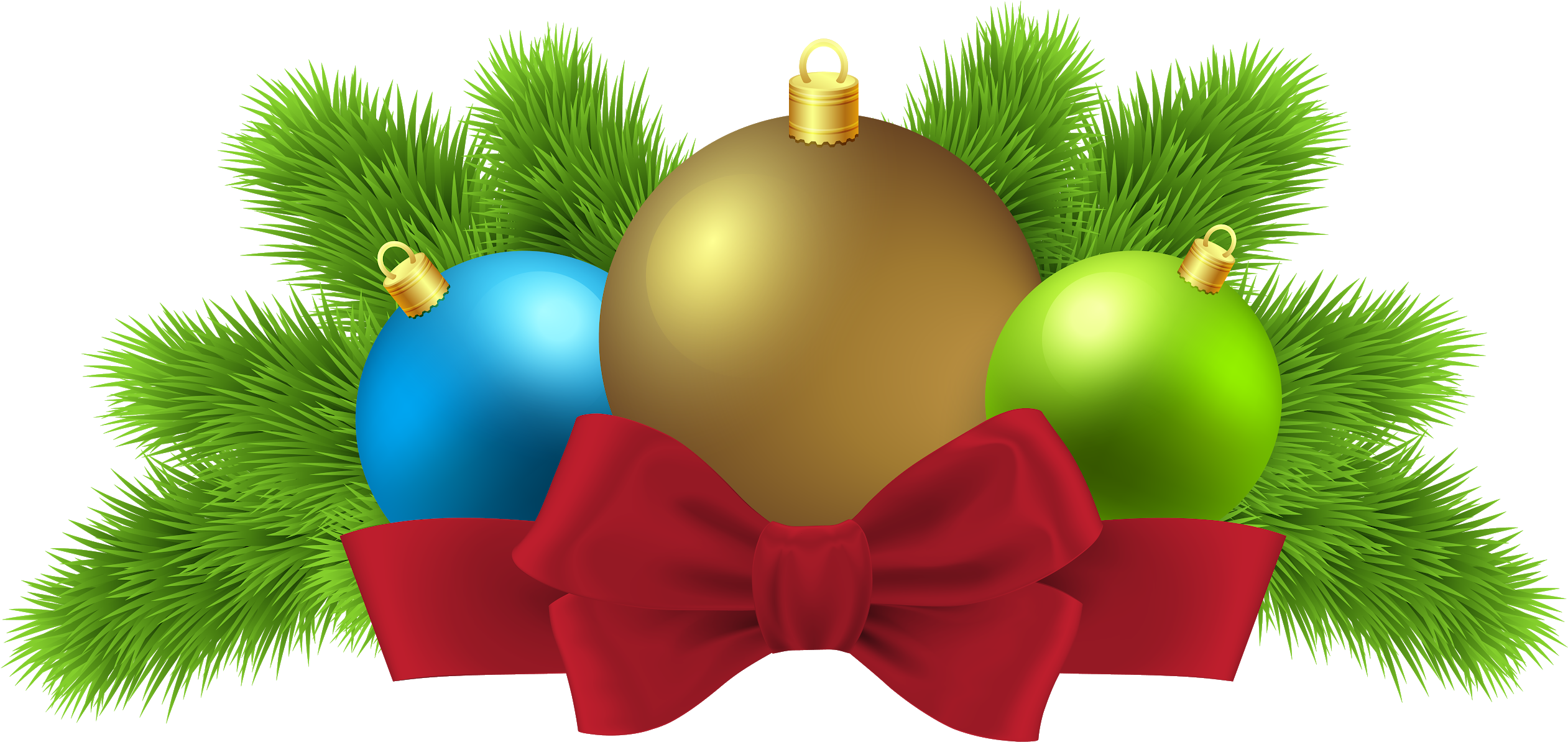 Visit - Christmas Tree Ball Png (2546x1235), Png Download