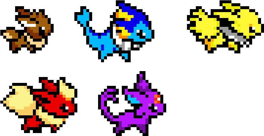 Eeveelutions - Art (1060x460), Png Download