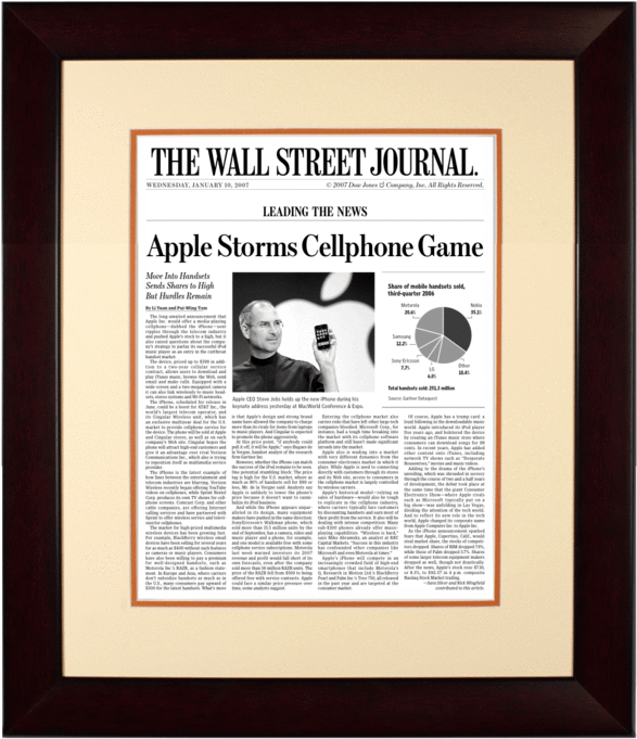 First Iphone Launch - Wall Street Journal (586x690), Png Download