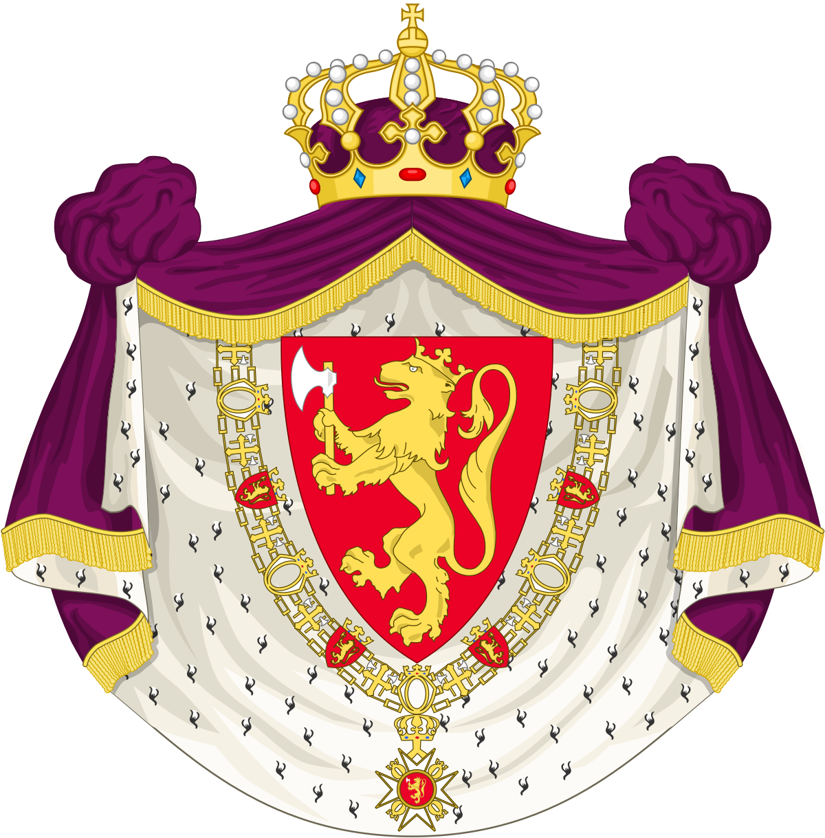 Royal Coat Of Norway (1200x1219), Png Download