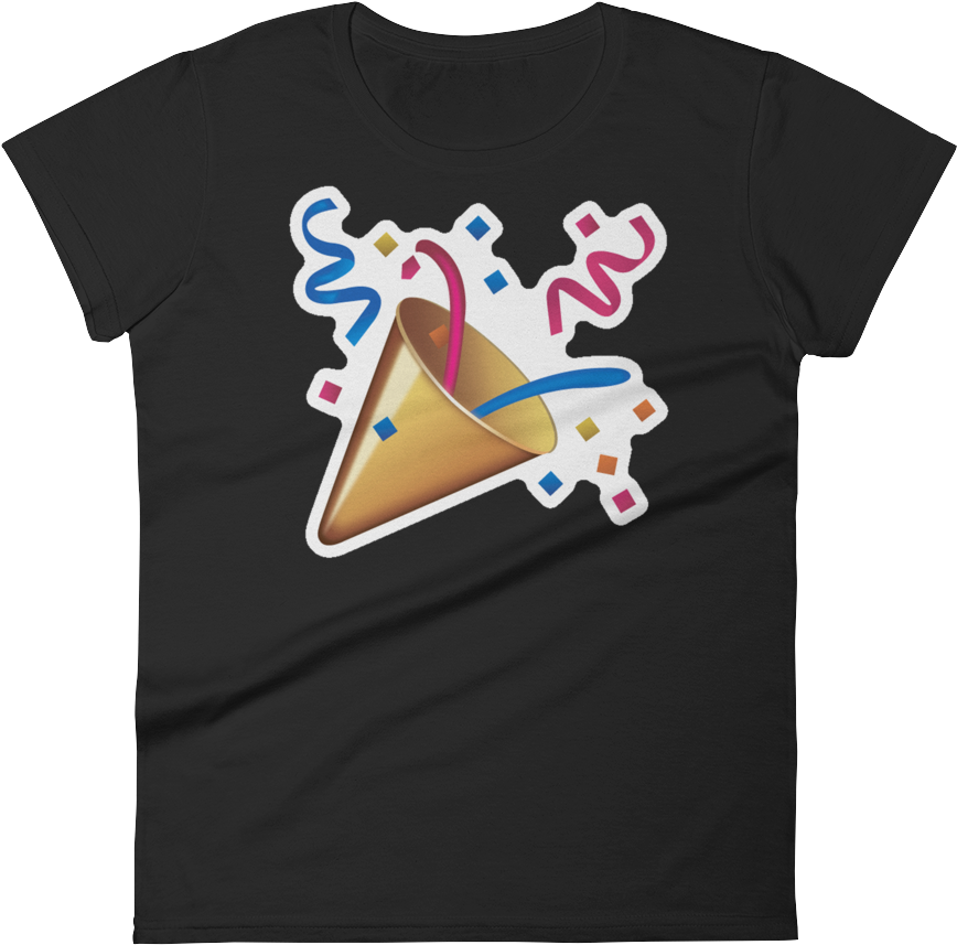 Women's Emoji T Shirt - Emoji Party Popper Confetti (1000x1000), Png Download