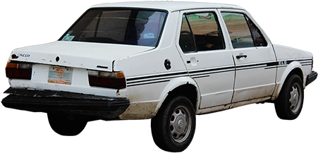 40w - Old White Car (450x450), Png Download