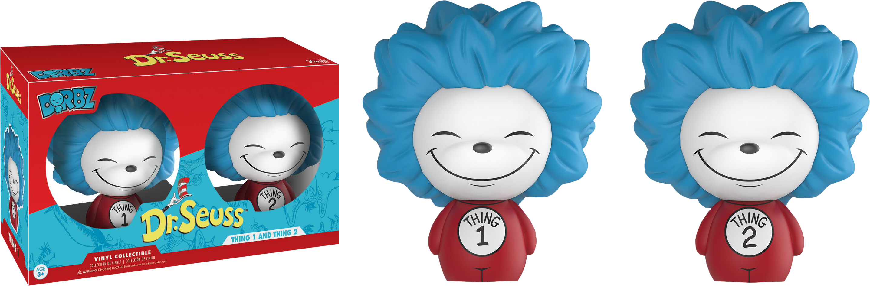 Thing 1 & Thing 2 Dorbz Vinyl Figure 2-pack (2875x946), Png Download
