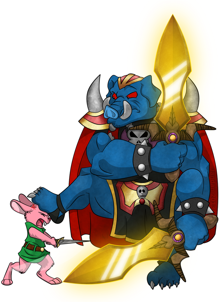 Link Vs Ganon - Cartoon (825x1031), Png Download
